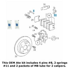 Load image into Gallery viewer, 2 Rear Brake Caliper Pad Slide Pin Spring Kits with Lube 84-96 Mercedes 201 202