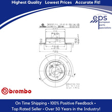 Load image into Gallery viewer, L & R Rear Brake Disc Rotors Select 1990-95 Mercedes SL Brembo 129 423 00 12