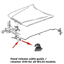 Load image into Gallery viewer, Hood Release Cable Retaining Guide Plastic Clip 1977-03 Mercedes 123 124 201 210