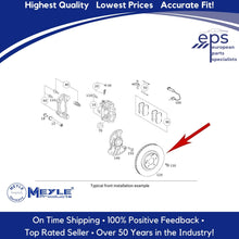 Load image into Gallery viewer, Mercedes Front Brake Disc Rotor Vented L or R 96-07 C E SLK Meyle 203 421 03 12