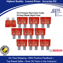 Load image into Gallery viewer, 10 X Voltage Overload Protection Relay Red 10 Amp Blade Fuse 1981-20 Mercedes