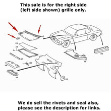 Load image into Gallery viewer, Right Hood Air Intake Grille 1973-89 Mercedes 280 350 380 450 560 SL SLC 02 65