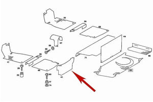 Mercedes 380SL 560SL Left Rear Floor Vertical Carpet 107 680 09 44 8384 Date Tan