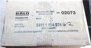 Pair Front Brake Disc Rotor German Balo 1983-87 BMW 733i 735i 34 11 1 154 974