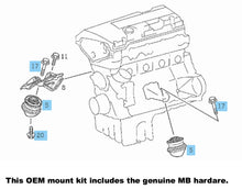 Load image into Gallery viewer, OEM Lemfoerder Motor Mount Kit with Hardware 1996-00 Mercedes C230 E300 SLK320

