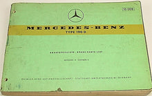 Load image into Gallery viewer, Genuine Mercedes Dealership Parts Manual Book with Part Numbers 1958-59 190D
