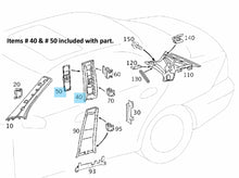 Load image into Gallery viewer, New OE Grey Left B Pillar Trim &amp; Seat Belt Height Guide 2001-05 Mercedes W203
