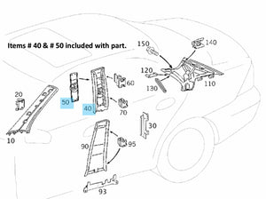 New OE Grey Left B Pillar Trim & Seat Belt Height Guide 2001-05 Mercedes W203