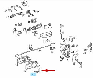 Genuine Right Front or Door Inside Door Chrome Handle 1984-93 Mercedes W201 190