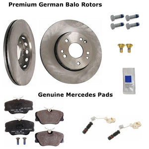 German Balo Front Brake Disc & OE MB Pad Kit 1990-93 Mercedes 300 E TE 4-MATIC