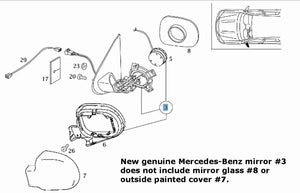 New OE Left Folding Outside Rear Mirror 1998-01 Mercedes ML320 ML430 ML55 AMG