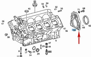 Engine Crankshaft Rear Main Seal Holder Flange 1990-99 Mercedes 400 420 500 M119