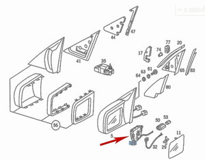 1992-95 Mercedes 300 320 350 400 420 500 600 Left Side Mirror Adjustment Motor