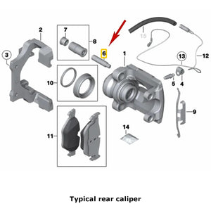 2 X OEM Ate Rear Brake Pad Caliper Slide Pin Guiding Bolt 1978-20 BMW & Mini