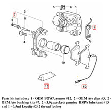 Load image into Gallery viewer, 1997-03 BMW 525i 528i OEM Ate &amp; BOWA Front Brake Pad Installation Parts Full Kit
