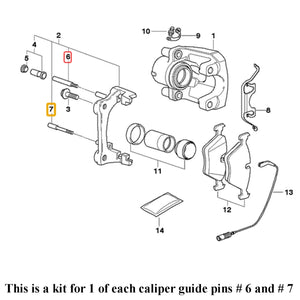 1 Set Upper & Lower Front Brake Caliper Guide Pins 2002-16 BMW 1 3 5 6 7 M X Z