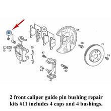 Load image into Gallery viewer, 2 X OEM Ate Front Brake Caliper Guide Pin Bushing Repair Kits 2004-21 Mercedes
