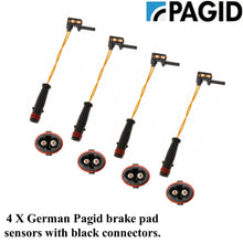 Load image into Gallery viewer, 4 X German Pagid Front Brake Pad Wear Sensor Black Connectors 2000-21 Mercedes
