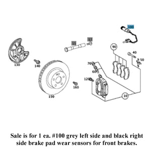 Set of German Pagid Left and Right Front Brake Pad Wear Sensors 2003-09 Mercedes