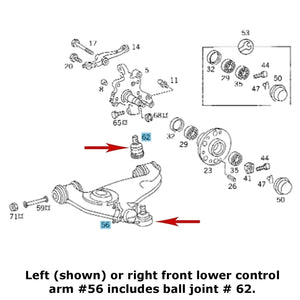 Febi Bilstein Right Front Lower Control Arm & Ball Joint 1984-86 Mercedes 190D E