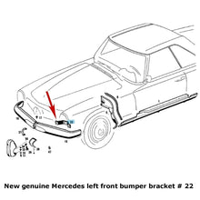 Load image into Gallery viewer, New German Genuine Left Front Bumper Bracket 1963-71 Mercedes 230SL 250SL 280SL
