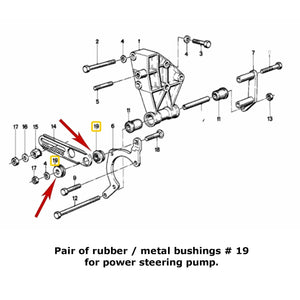 2 X Power Steering Pump Adjusting Bracket Bushings 1977-91 BMW 318i 320i M3