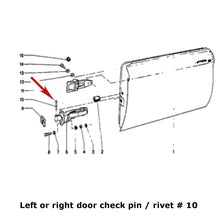 Load image into Gallery viewer, 1967-77 BMW E9 E10 E12 Left or Right Front Door Brake Check Strap Rivet Genuine
