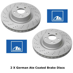 2 Front Brake Disc Rotors 01-02 CL55 S55 AMG CL600 S600 German Ate 220 421 11 12