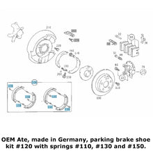 Load image into Gallery viewer, 2000-03 Mercedes E320 Wagon Emergency Parking Brake Shoe and Spring Kit OEM Ate
