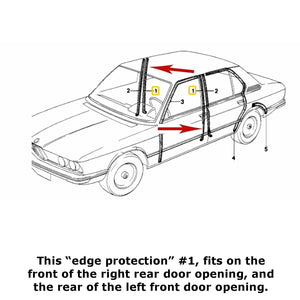 Front or Rear Door Opening Edge Protection 1974-81 BMW 3.0 3.0S 3.0Si 528i 530i