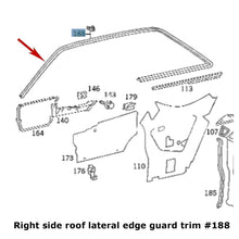 Load image into Gallery viewer, NLA Right Roof Opening Edge Protection Trim Cover 1988-89 Mercedes 300CE Coupe
