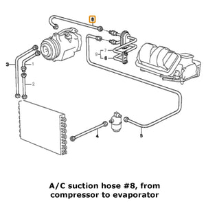 NOS A/C Compressor to Evaporator Suction Hose Pipe 1978-86 BMW E23 733i 735i