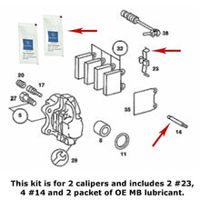 Load image into Gallery viewer, 2 X OEM Front Ate Caliper Pin &amp; Spreader Spring &amp; Lubricant Kit 1980-85 Mercedes
