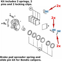 Load image into Gallery viewer, Caliper Slide Pin Spreader Spring Lubricant Kit Bendix Calipers 1980-85 Mercedes
