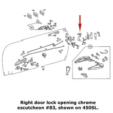 Load image into Gallery viewer, New Right Front or Rear Door Lock Striker Opening Chrome Trim 1960-1985 Mercedes
