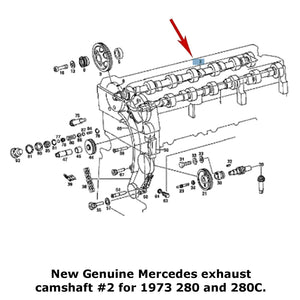 New Genuine Mercedes Exhaust Camshaft 1973 Mercedes DOHC 280 280C 110 051 95 01