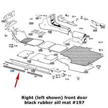 Load image into Gallery viewer, Genuine NLA Right Front Door Rubber Sill Mat 1968-76 Mercedes W114 W115 Sedan
