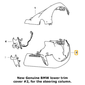 New OE BMW Steering Column Lower Plastic Trim Cover Shroud 2008-14 BMW X5 X6