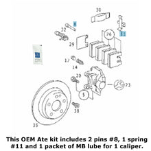 Load image into Gallery viewer, Rear Brake Caliper Pad Slide Pin &amp; Spring Kit with Lube 1984-96 Mercedes 201 202
