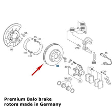 Load image into Gallery viewer, 2 X Premium Balo German Rear Brake Disc Rotor 2003-06 CL500 S350 S430 S500
