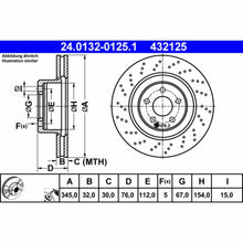 Load image into Gallery viewer, 2 Front Brake Disc Rotors 01-02 CL55 S55 AMG CL600 S600 German Ate 220 421 11 12
