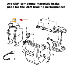 1992-08 BMW 318 323 325 328 Z3 Z4 Front Brake Pad Set 6 864 060 OEM ATE Compound