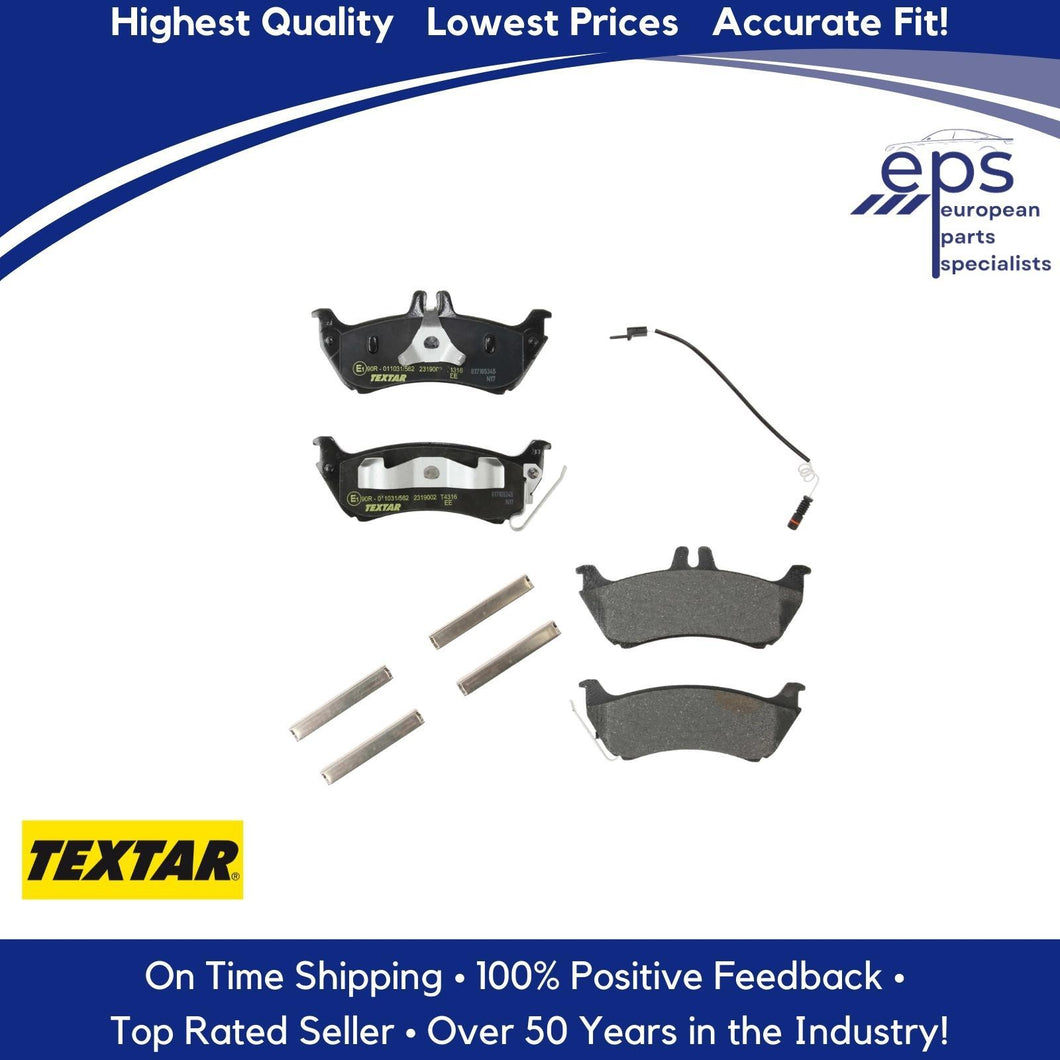 1999-05 Mercedes ML Rear Brake Pad Set Clips & Sensor Textar 164 420 14 20 41