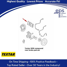 Load image into Gallery viewer, 1999-05 Mercedes ML Rear Brake Pad Set Clips &amp; Sensor Textar 164 420 14 20 41
