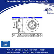 Load image into Gallery viewer, 1997-03 BMW 5-Series 525i 528i 530i 540i Pair Rear Coated Ate Brake Disc Rotors
