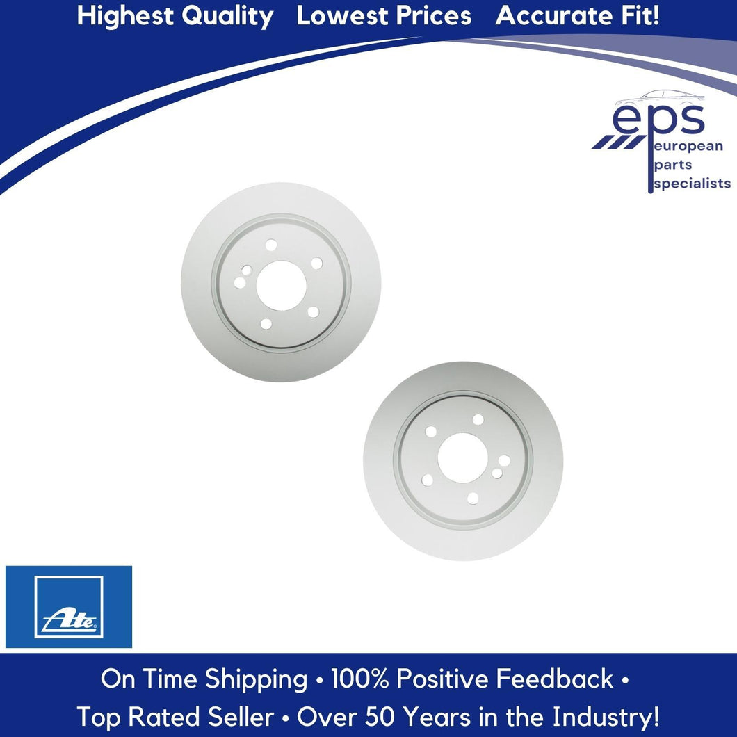 Pair Coated Rear Brake Disc Rotors Select 2003-17 Mercedes E CLS and GLK Ate