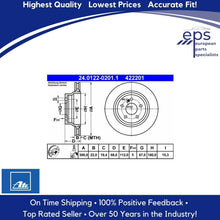 Load image into Gallery viewer, Pair Coated Rear Brake Disc Rotors Ate 03-17 Mercedes E CLS GLK 000 423 09 12 07
