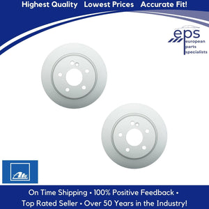 Pair Coated Rear Brake Disc Rotors Select 2003-09 E-Class and 2014-16 E250 Ate