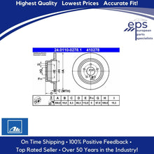 Load image into Gallery viewer, Pair Coated Rear Brake Disc Rotors Select 2003-09 E-Class and 2014-16 E250 Ate
