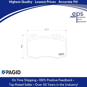 03-06 Mercedes S-Class 2004-06 SL500 Front Brake Pad Set Pagid OEM 003 420 89 20